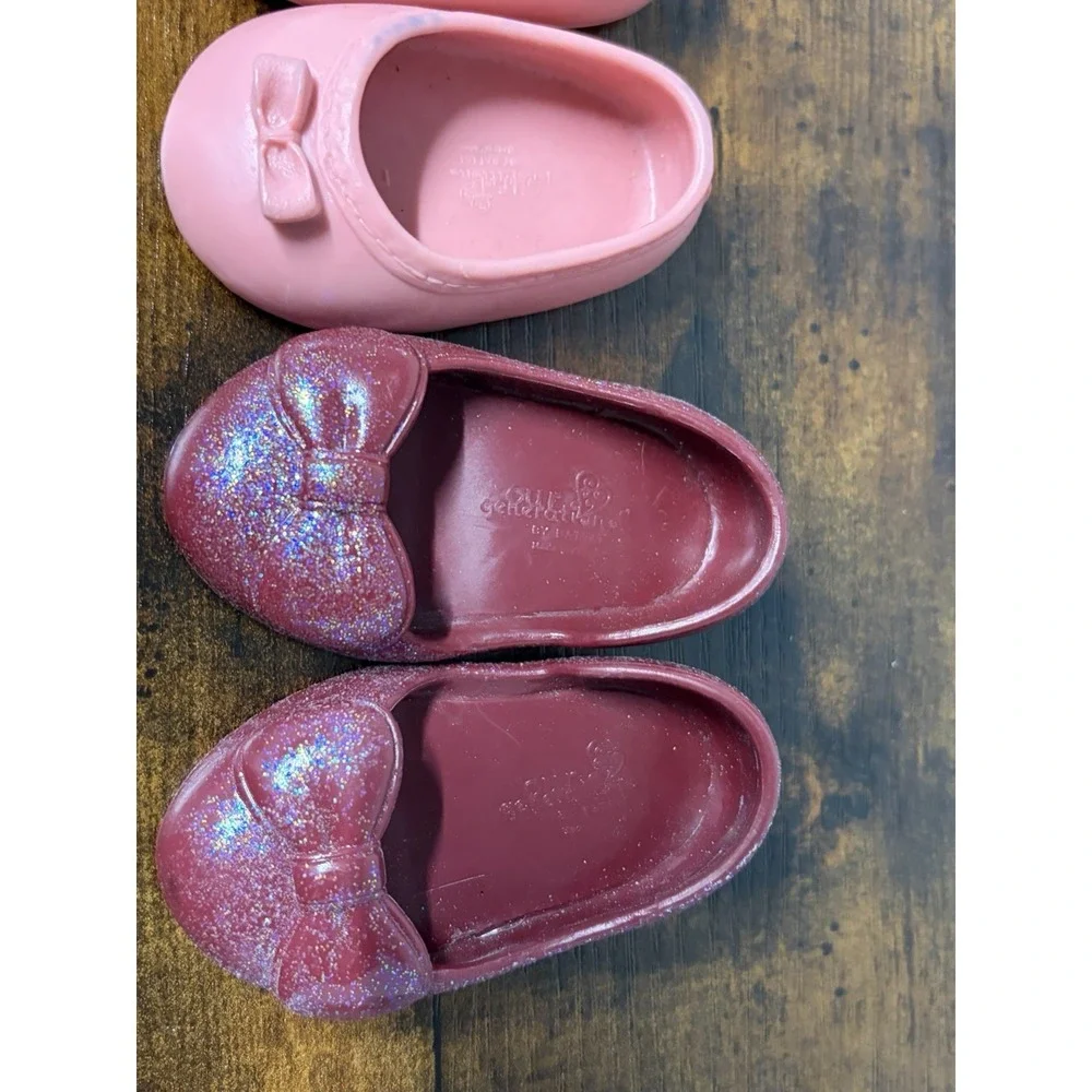Our Generation Doll Shoes Lot Of 3 Pairs, Slip Ons Flats Purple Pink Mauve